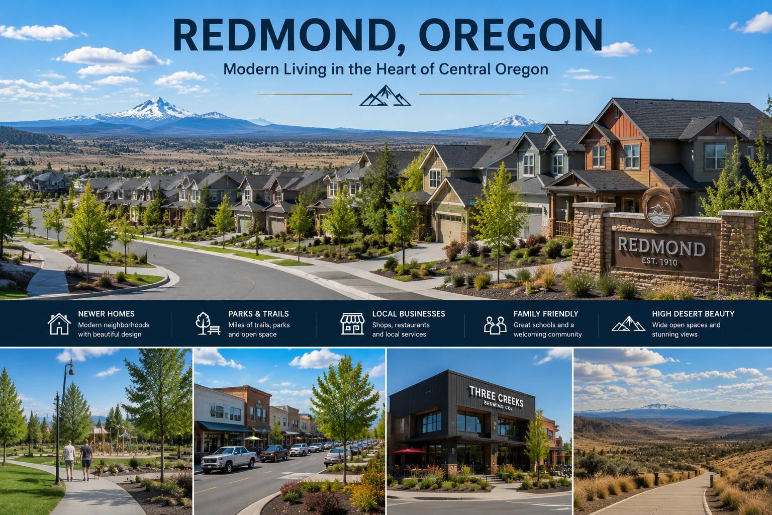 Downtown Bend Oregon lifestyle with Deschutes River and outdoor recreation