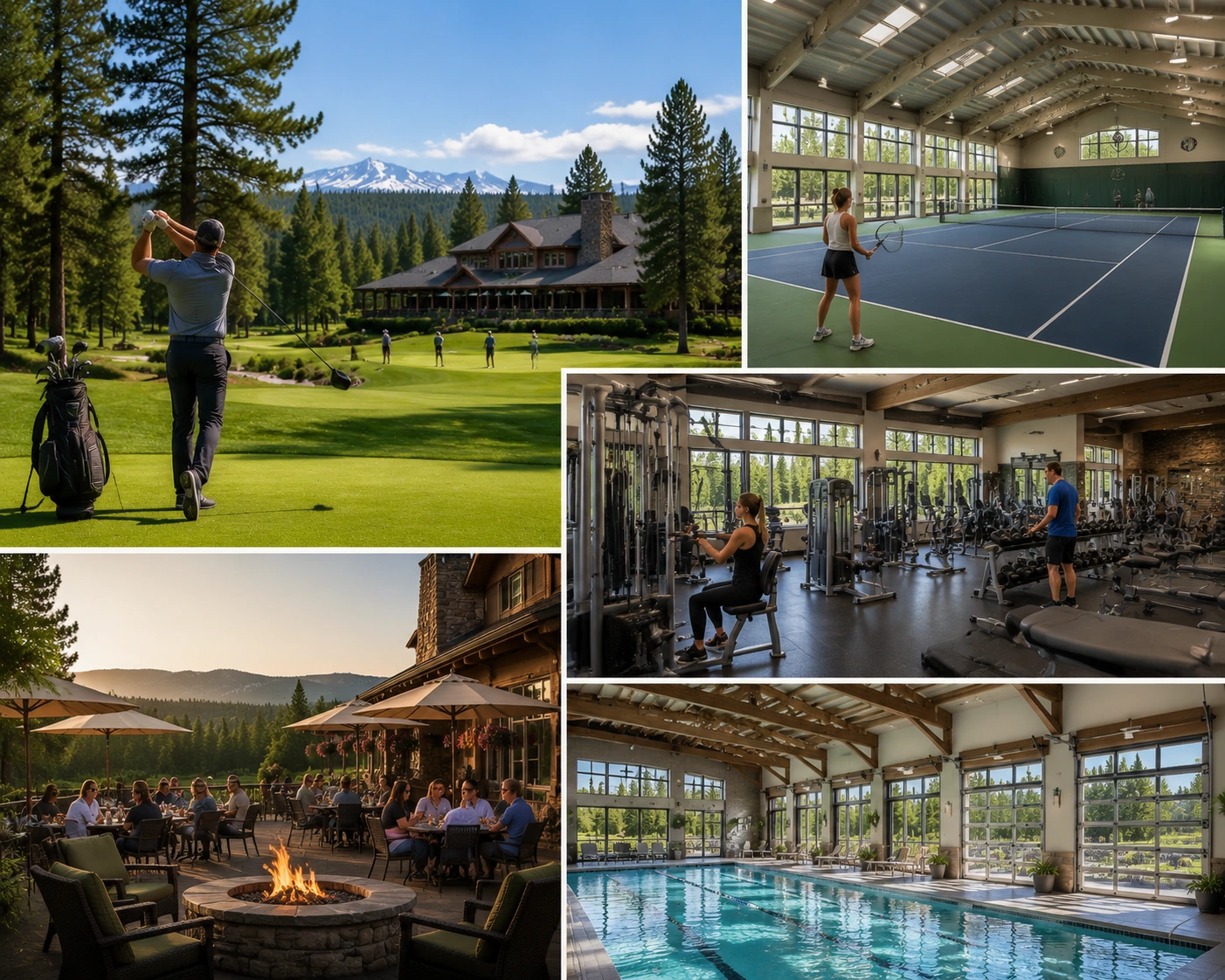 Private club amenities at Bend Golf and Country Club including golf tennis fitness dining and pool.