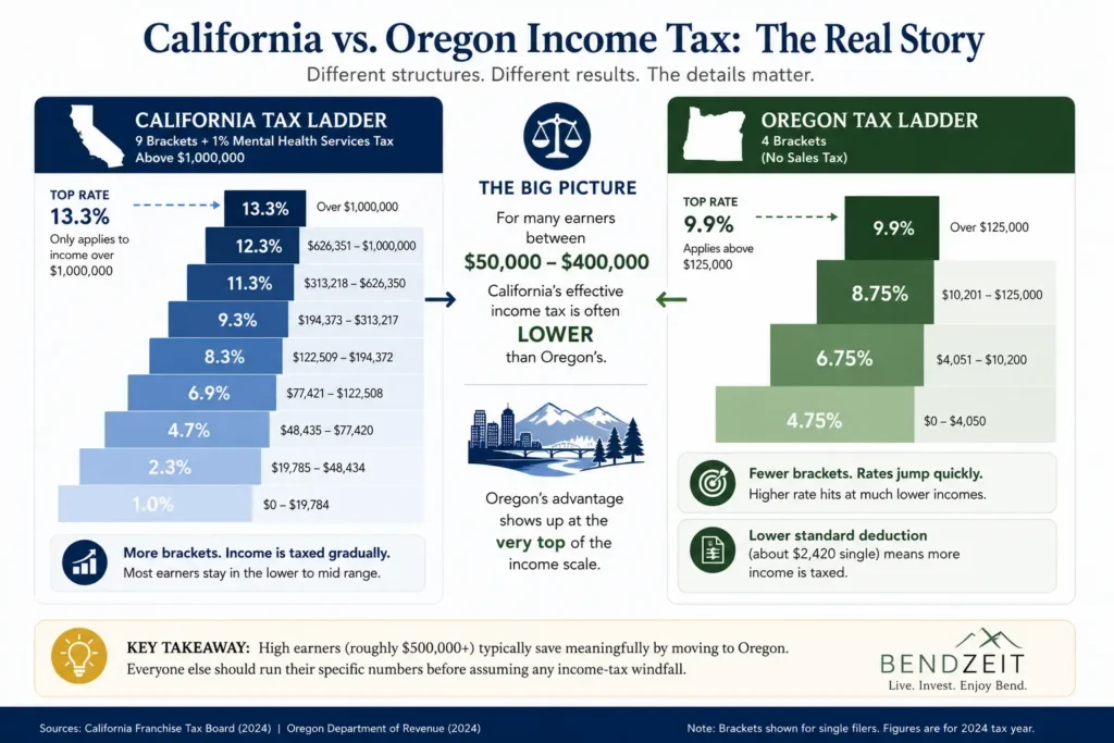 California vs. Oregon income tax