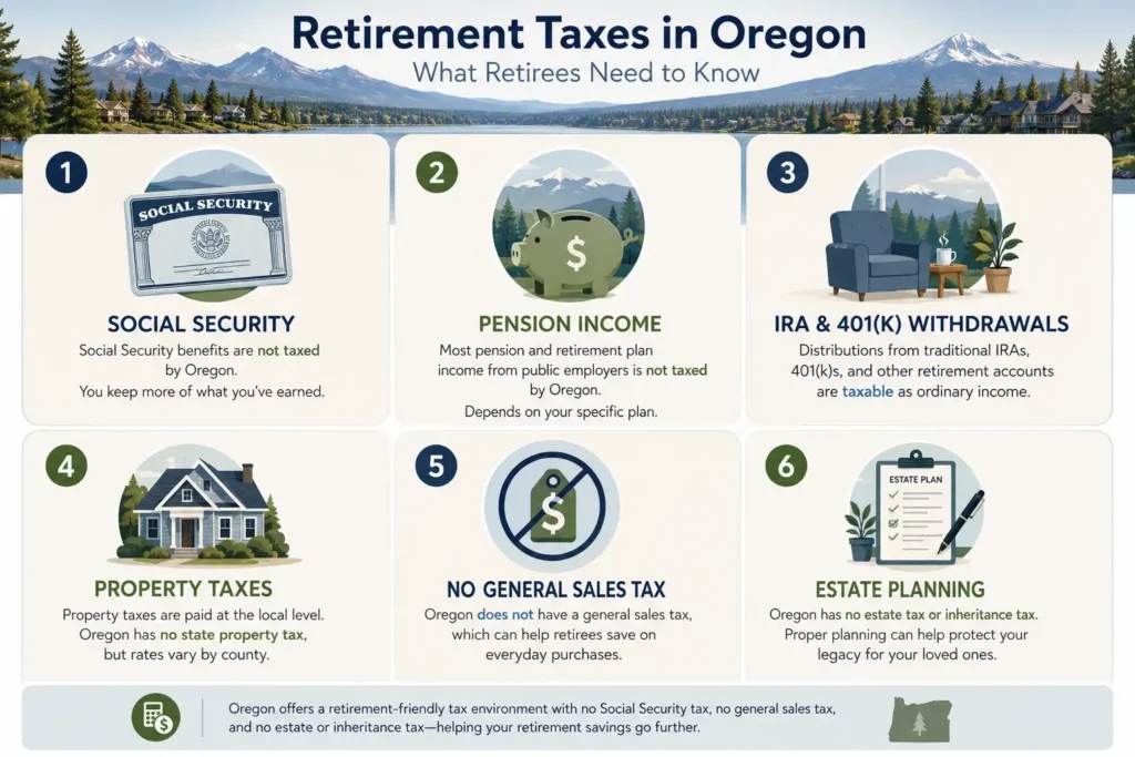 Oregon tax considerations for retirees moving to Bend.